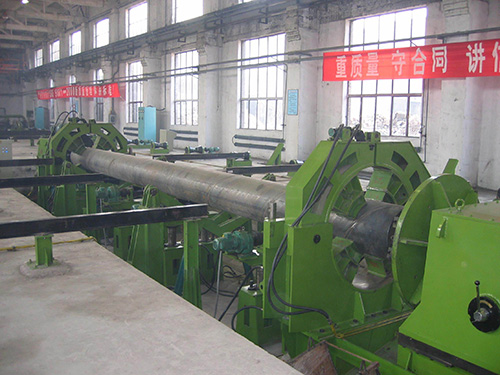 螺旋鋼管水壓檢測現場